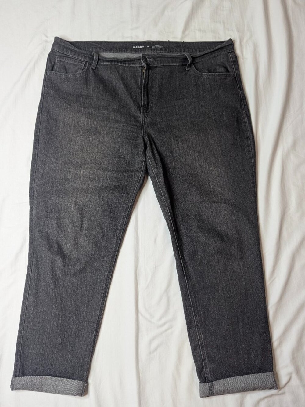 Old Navy Women's Midrise Wow Boyfriend Gray Jeans, Size 18